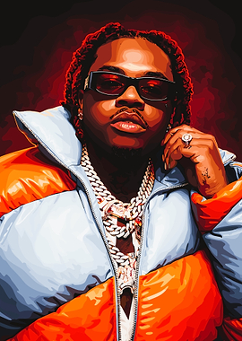 Gunna Portrait with Chains and Sunglasses