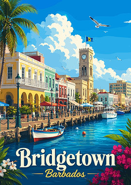 Bridgetown Barbados Travel Poster