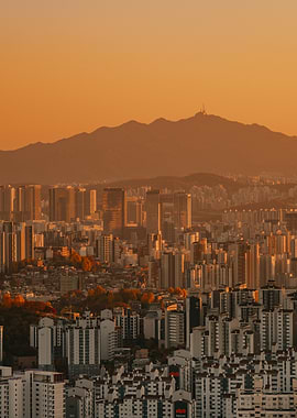 Seoul Cityscape at Sunset, South Korea