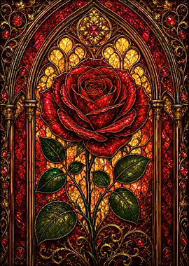 Stained Glass Rose Window