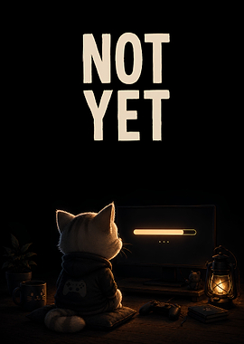Cat waiting for game to load - Not Yet