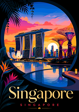 Singapore Skyline at Sunset