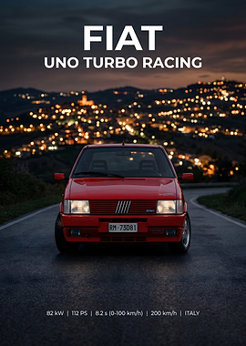 Fiat Uno Turbo Racing Poster