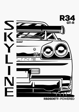 Nissan Skyline R34 GT-R Rear View
