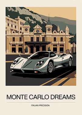 Monte Carlo Dreams Car Poster