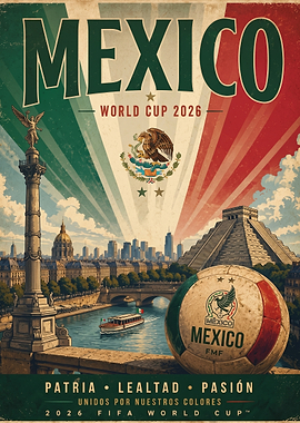 Mexico World Cup 2026 Poster Vintage