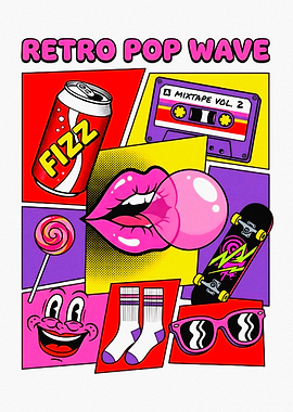 Retro Pop Wave Art