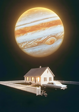 Jupiter Over Suburban House