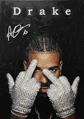 Drake Portrait with Signature