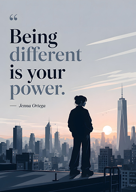Jenna Ortega Quote on City Rooftop