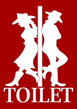 Wild West Toilet Sign