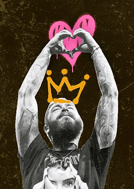 Post Malone Heart Crown Graffiti