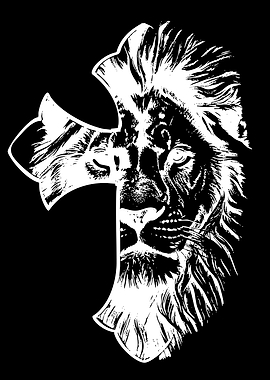 Lion Head Cross Design
