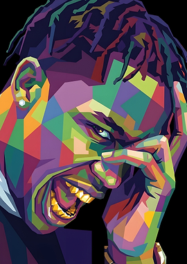 Travis ScottColorful Portrait of a Rapper