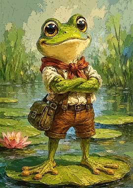 Anthropomorphic Frog in Nature