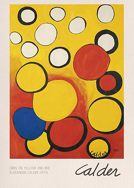 Orbs on Yellow and Red by Alexander Calder