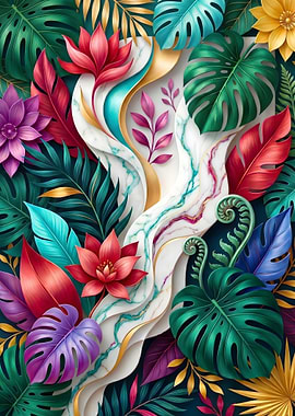 Vibrant Tropical Floral Arrangement - biophilic luxury