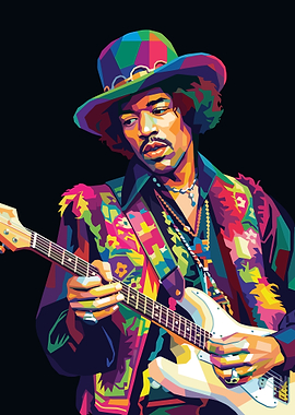 Jimi Hendrix Pop Art Portrait