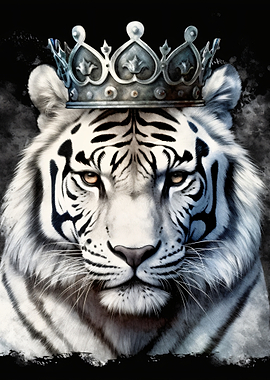 White Tiger King Crown Portrait