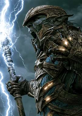 Orc Shaman with Lightning Staff