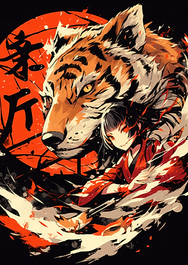 Tiger and Anime Girl