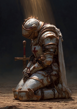 Knight Kneeling in Prayer