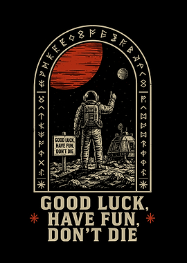 Astronaut on the Moon with Runes