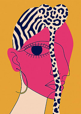 Abstract Portrait with Animal Prints