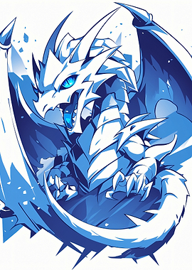 Blue Ice Dragon Roaring