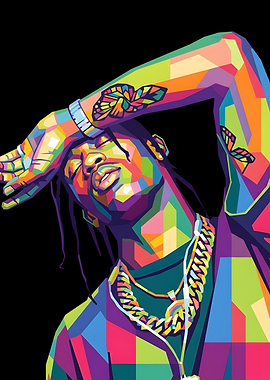 Travis Scott Pop Art Portrait