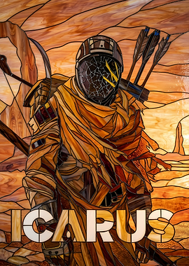 Stained Glass Icarus Warrior