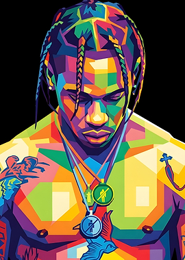 Travis Scott Pop Art Portrait
