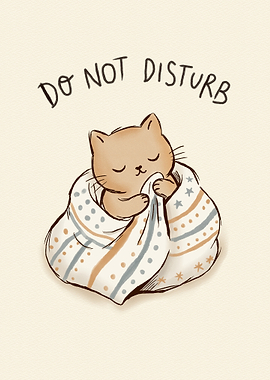 Cute Cat 'Do Not Disturb' Illustration