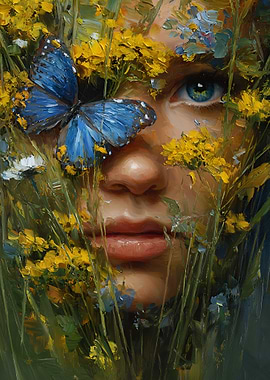 Butterfly on a Woman's Face