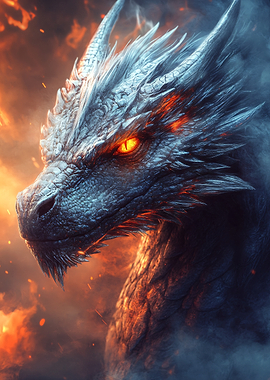 Fiery Dragon Portrait