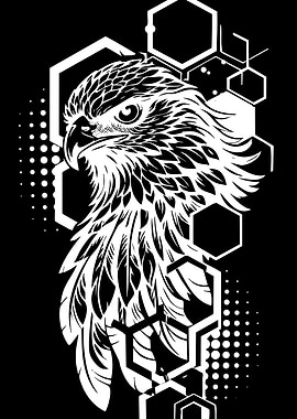 Geometric Hawk Illustration