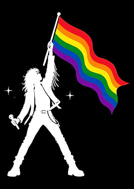 Rockstar Holding Pride Flag