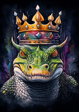 King Crocodile with Crown