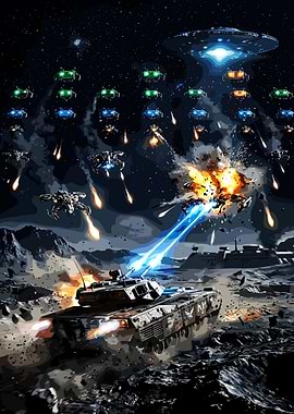 Sci-fi Tank Battle in Space