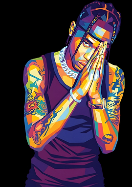 Travis Scott Pop Art Portrait