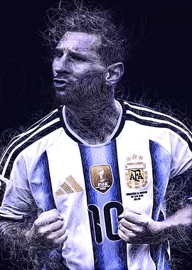 Lionel Messi Argentina Jersey Art