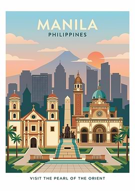 Manila Philippines Travel Poster