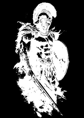 Spartan Warrior with Sword and Shield
