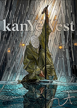 Kanye West Stained Glass Art