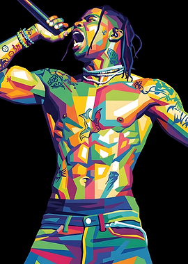 Travis Scott Pop Art Portrait