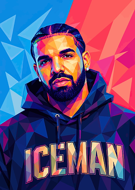 Drake 'Iceman' Pop Art Portrait