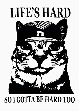 Cat Wearing Hat with Text