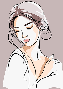 Elegant Woman with Closed Eyes