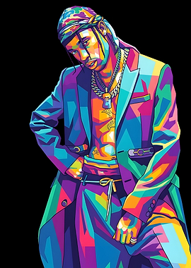 Travis ScottColorful Portrait of a Rapper