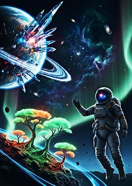 Astronaut in the Galactic Frontier